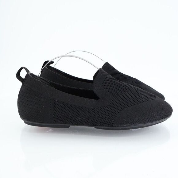 FitFlop Allegro Shoes 7 Loafer Black Textile Knit Slip On Ballet Flats - Picture 2 of 11